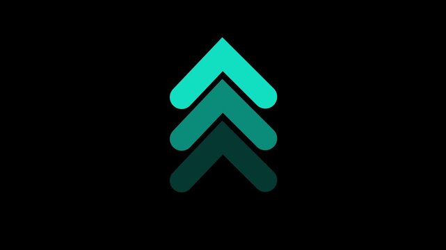 simple straight animated moving arrow pointing to the right on black background. Right-Pointing Arrow 4k animated.