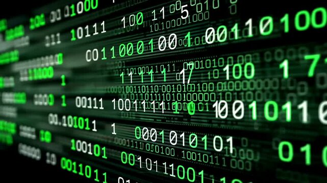 Binary Code Matrix Animation Technology.