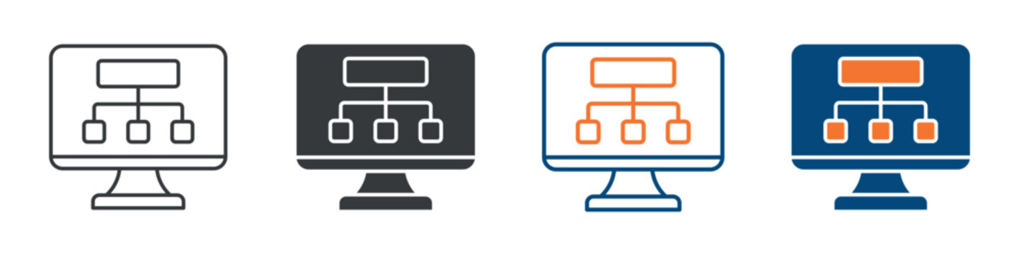 Sitemap Icon Set Multiple Style Collection