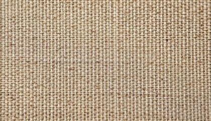 Fototapeta premium Two contrasting textures: a beige burlap fabric with intricate stitching patterns on its left side, and a close up of a grayish fabric with subtle, unidentifiable markings next to it