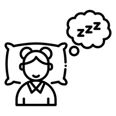 Obraz premium Woman Sleeping with Zzz Dream Cloud Icon