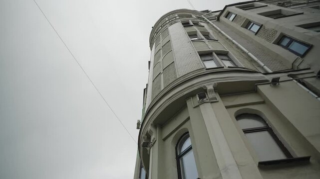 The facade of an old historical building in the center of Moscow. Shot list
