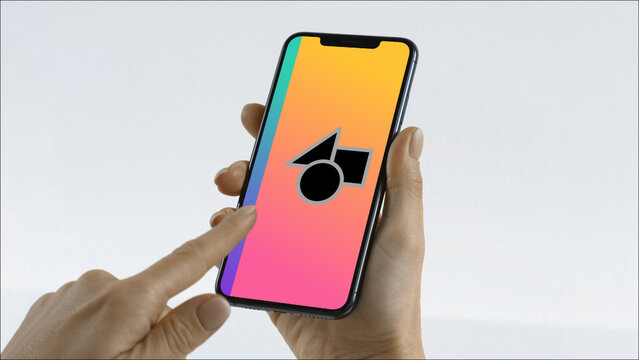 Mobile 4 Swipe Left Double &ndash; Modern Smartphone Screen Animation, Touch Swipe Scroll Tap Gestures, Vertical Mobile App Presentation and Digital Interface Display
