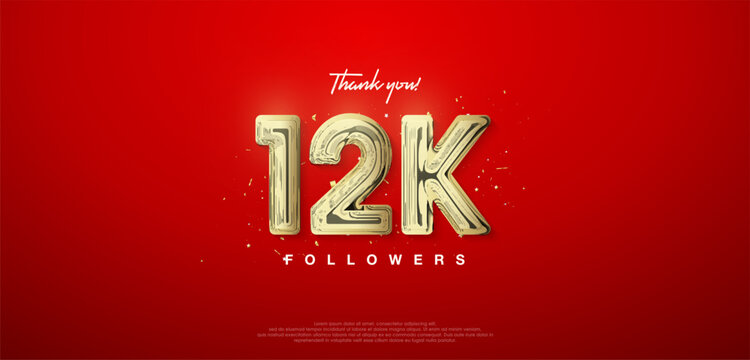 12k gold number, thanks for followers. posters, social media post banners.