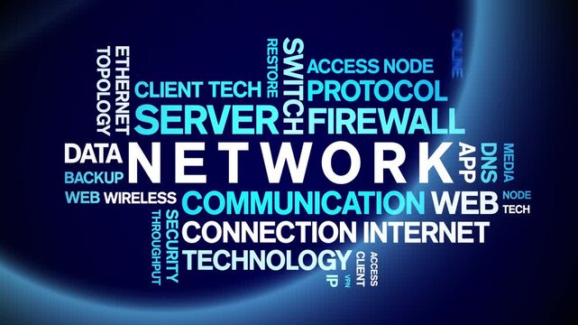 Network animated word cloud-gross domestic product animation tag kinetic typography seamless loop.