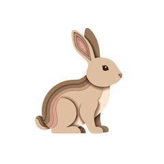 Obraz premium Cute rabbit illustration in pastel colors with simple design 