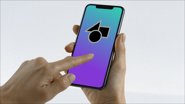 Mobile 8 Scroll Up Double &ndash; Modern Smartphone Screen Animation, Touch Swipe Scroll Tap Gestures, Vertical Mobile App Presentation and Digital Interface Display