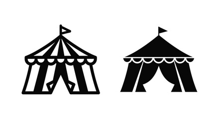 Two black tent icons displayed side by side a simple silhouette © MDSAJIB