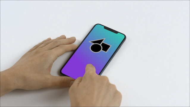 Mobile 18 Scroll Up Single &ndash; Modern Smartphone Screen Animation, Touch Swipe Scroll Tap Gestures, Vertical Mobile App Presentation and Digital Interface Display