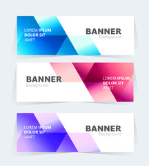Obraz premium Geometric banner design with vector presentation template.