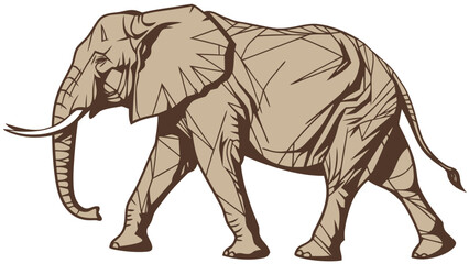 Fototapeta premium Majestic African Elephant Walking Gracefully.