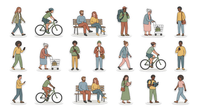 CAD People Activity Vector Collection Outdoor Human Figure for Landscape Architecture Presentation