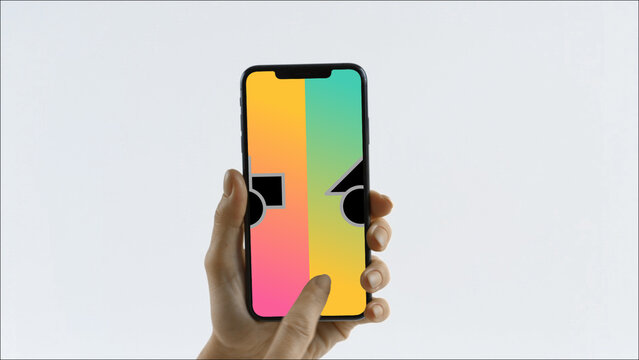 Mobile 29 Swipe Right Single &ndash; Modern Smartphone Screen Animation, Touch Swipe Scroll Tap Gestures, Vertical Mobile App Presentation and Digital Interface Display