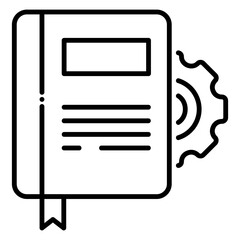 Notebook and Gear Icon for Technical Documentation