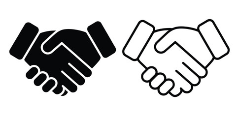 Fototapeta premium Deal cooperation handshake graphic isolated on white