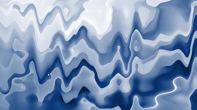 Marble liquid wave abstract background animation, Abstract fluid waves with smooth, glossy texture and layered wavy ridges