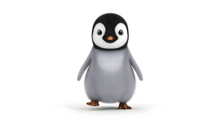 Fototapeta premium Cute 3D rendered baby penguin chick walking.