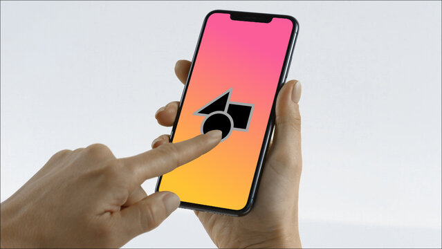 Mobile 7 Scroll Down Double &ndash; Modern Smartphone Screen Animation, Touch Swipe Scroll Tap Gestures, Vertical Mobile App Presentation and Digital Interface Display