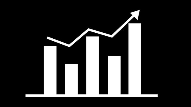 Gradient bar chart with upward arrow animation