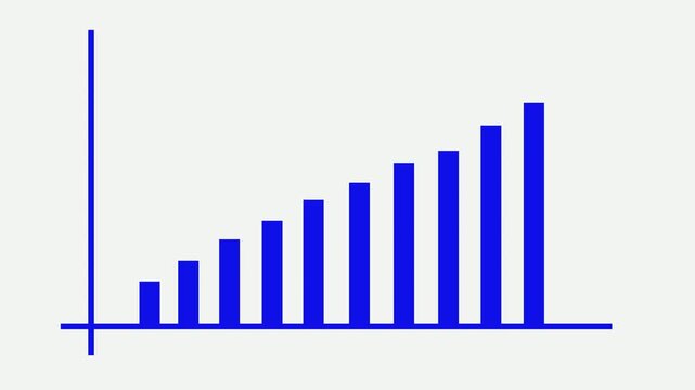 Symmetrical histogram bar chart graph bar animation