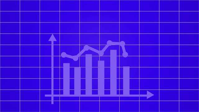 Business bar and line chart infographic animation