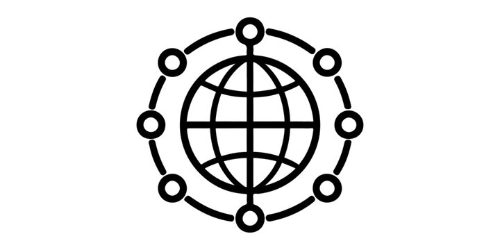 Vector illustration of a woman in a cage against an abstract background with birds and a global network sphere representing the planet earth