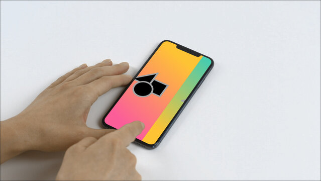 Mobile 15 Swipe Left Double &ndash; Modern Smartphone Screen Animation, Touch Swipe Scroll Tap Gestures, Vertical Mobile App Presentation and Digital Interface Display