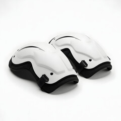 Fototapeta premium Modern white and black protective knee pads for sports