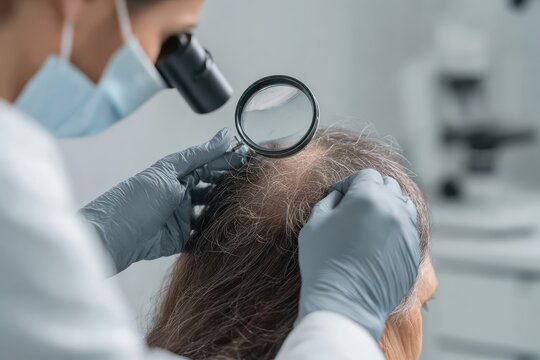 Close up of medical scalp diagnosis
