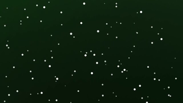 Winter Snowflakes Falling Gently on Dark Green Gradient Background