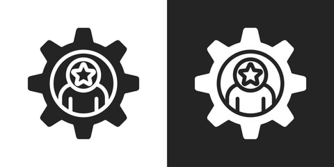 Leader Icon In Black And White Glyph Style