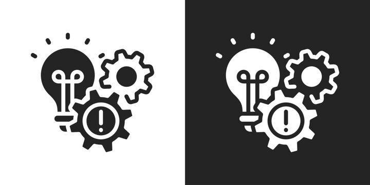 Failure Icon In Black And White Glyph Style