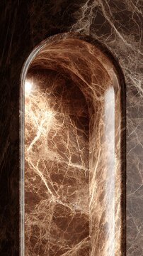 Brown Marble Archway with Veined Texture