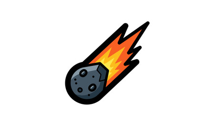 Fiery meteor streaks across the sky, a powerful celestial event in space illustration