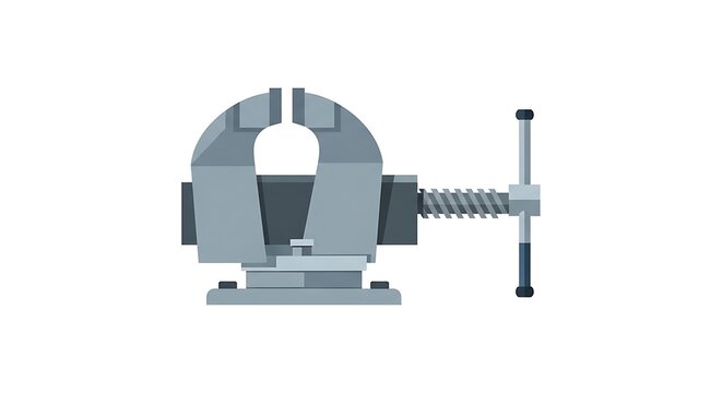 Bench Vice Tool on White Background.