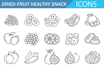 Vegan Organic Fruit Icons &ndash; Minimal Outline Vector Pack