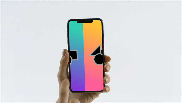 Mobile 30 Swipe Left Double &ndash; Modern Smartphone Screen Animation, Touch Swipe Scroll Tap Gestures, Vertical Mobile App Presentation and Digital Interface Display