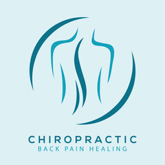 Obraz premium Chiropractic Back Pain Healing, Medical Service, Clinic Service, Health Service print vector file