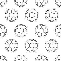 Obraz premium Soccer ball seamless pattern background. Seamless soccer ball pattern background. Vector of soccer ball doodle pattern.