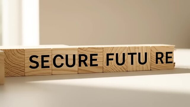 Secure Future Written on Wooden Blocks.