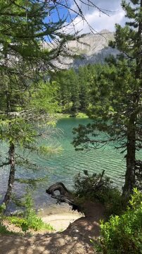 Lai da Palpuogna alpine lake Albula pass Switzerland nature in the summer