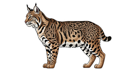 Illustration of a European Lynx with Detailed Fur Pattern © Rohim