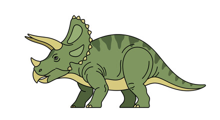 Cartoon Triceratops Dinosaur Illustration on White Background © Rohim