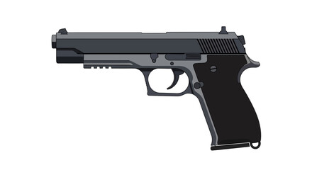 Vector illustration of a modern handgun on white background
