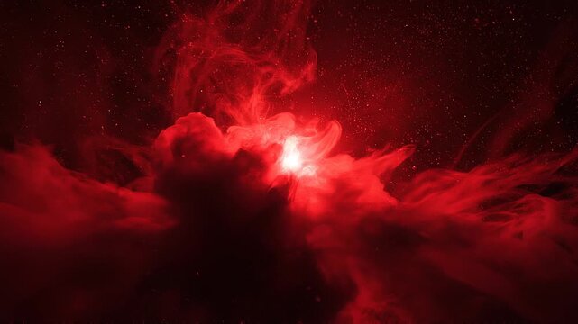 Red ink smoke swirling in dark liquid.