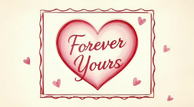 Romantic Valentine's Day card design with heart and Forever Yours message
