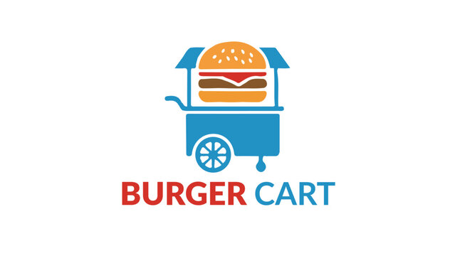 Burger Cart Logo Design Template