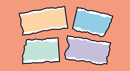 Torn Paper Shapes in Pastel Colors.