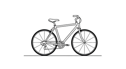 Fototapeta premium Minimalist Bicycle Line Art Illustration – Simple Black Outline Bike Icon on Light Background