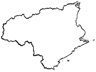 徳島県地図 筆タッチ 和風 四国 西日本 / A brushstroke map of Tokushima Prefecture